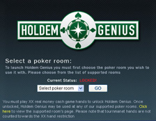 Launching the Holdem Genius Pot Odds Calculator - Locked license screen