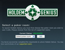 Launching the Holdem Genius Pot Odds Calculator - Unlocked license screen